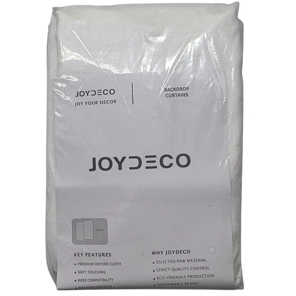 JOYDECO Backdrop Curtains 2 Piece White Oxford Cloth 60x120in JD21016-WH-10ft
